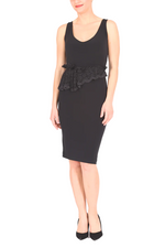 Load image into Gallery viewer, Pencil Dress With Lace Belt Details