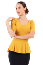 Load image into Gallery viewer, Peplum Top With Short Sleeves
