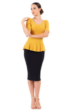 Load image into Gallery viewer, Peplum Top With Short Sleeves
