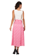 Load image into Gallery viewer, Pink Abstract Print Satin Wrap Dance Skirt