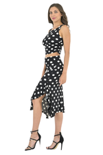 Load image into Gallery viewer, Polka Dot Side Gathered Crop Top
