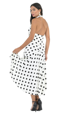 Load image into Gallery viewer, Polka Dot Halter Neck Tango Dress