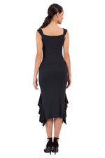 Load image into Gallery viewer, Polka Dot Midi Dress With Side Ruffles