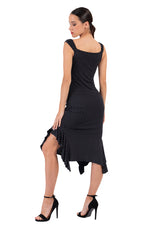 Load image into Gallery viewer, Polka Dot Midi Dress With Side Ruffles