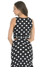 Load image into Gallery viewer, Polka Dot Side Gathered Crop Top