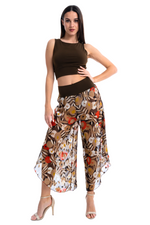 Load image into Gallery viewer, Poppy Print Asymmetric Cropped Tango Pants