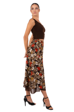 Load image into Gallery viewer, Poppy Print Two-layer Wrap Dance Skirt