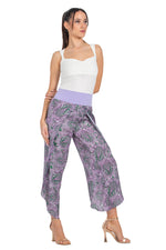 Load image into Gallery viewer, Purple Paisley Print Wrap Tango Pants