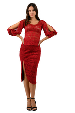 Load image into Gallery viewer, Red Heart Lace Tango Skirt With Gatherings (XL)