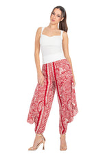 Load image into Gallery viewer, Red Mandala Paisley Print Harem Pants With Slits