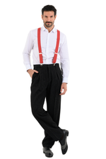 Load image into Gallery viewer, Red Polka-Dot Men's Adjustable Suspenders
