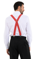 Load image into Gallery viewer, Red Polka-Dot Men's Adjustable Suspenders