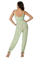 Load image into Gallery viewer, Retro Tropical Sleeveless Front Tie Jumpsuit