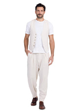 Load image into Gallery viewer, Sand Beige Baggy Tango Pants With Front And Back Pleat