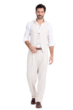 Load image into Gallery viewer, Sand Beige Tango Trousers With Front And Back Pleat