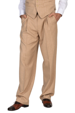 Load image into Gallery viewer, Sand Striped Pants With Front And Back Pleat