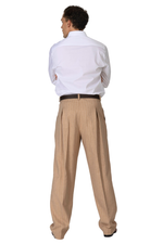 Load image into Gallery viewer, Sand Striped Pants With Front And Back Pleat