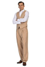 Load image into Gallery viewer, Sand Striped Pants With Front And Back Pleat