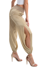 Load image into Gallery viewer, Satin Babucha Gathered Tango Pants With Slits