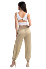 Load image into Gallery viewer, Satin Babucha Gathered Tango Pants With Slits