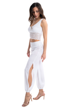 Load image into Gallery viewer, Satin Babucha Gathered Tango Pants With Slits