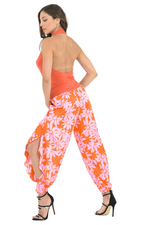 Load image into Gallery viewer, Satin Floral Harem Style Tango Pants With Slits