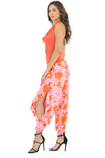 Load image into Gallery viewer, Satin Floral Harem Style Tango Pants With Slits