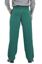 Load image into Gallery viewer, Emerald Green Satin Men's Tango Pants With Two Pleats