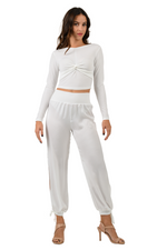 Load image into Gallery viewer, Satin Pants With Slits And Adjustable Cuffs