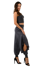 Load image into Gallery viewer, Satin Pants With Slits And Ankle Cuffs