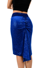Load image into Gallery viewer, Electric Blue Sequin Velvet Fishtail Skirt