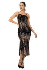 Load image into Gallery viewer, Sequin Tango Midi Dress With Asymmetric Neckline