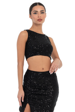 Load image into Gallery viewer, Sequinned Crop Top