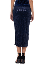 Load image into Gallery viewer, Sequinned Midi Pencil Tango Skirt With Slit
