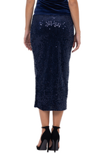 Load image into Gallery viewer, Sequinned Midi Pencil Tango Skirt With Slit