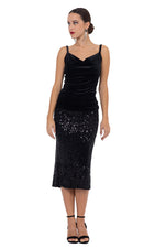 Load image into Gallery viewer, Sequinned Tango Skirt With Center Back Slit
