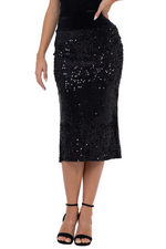 Load image into Gallery viewer, Sequinned Tango Skirt With Center Back Slit
