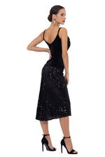 Load image into Gallery viewer, Sequinned Tango Skirt With Center Back Slit
