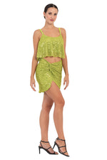 Load image into Gallery viewer, Sequinned Twist Knot Mini Skirt
