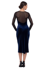 Load image into Gallery viewer, Sexy Velvet Tango Dress With Mesh Décolletage Back and Sleeves