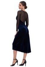 Load image into Gallery viewer, Sexy Velvet Tango Dress With Mesh Décolletage Back and Sleeves