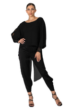 Load image into Gallery viewer, Woman wearing a black outfit with a white background