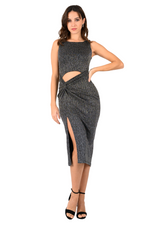 Load image into Gallery viewer, Shimmering Cutout Knot Detail Tango Dress