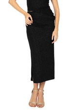 Load image into Gallery viewer, Shimmering Midi Skirt With Side Gatherings