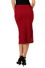 Load image into Gallery viewer, Red Shimmering Pencil Skirt With Gatherings