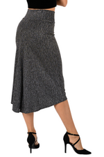 Load image into Gallery viewer, Silver Shimmering Tango Skirt With Back Slit