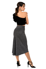 Load image into Gallery viewer, Silver Shimmering Tango Skirt With Back Slit