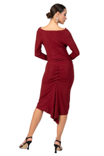 Load image into Gallery viewer, Shimmering Draped Neckline Long Sleeve Top