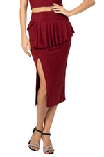 Load image into Gallery viewer, Shimmering Peplum Tango Skirt