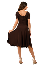 Load image into Gallery viewer, Short-sleeve Tango Dress with Side Draping